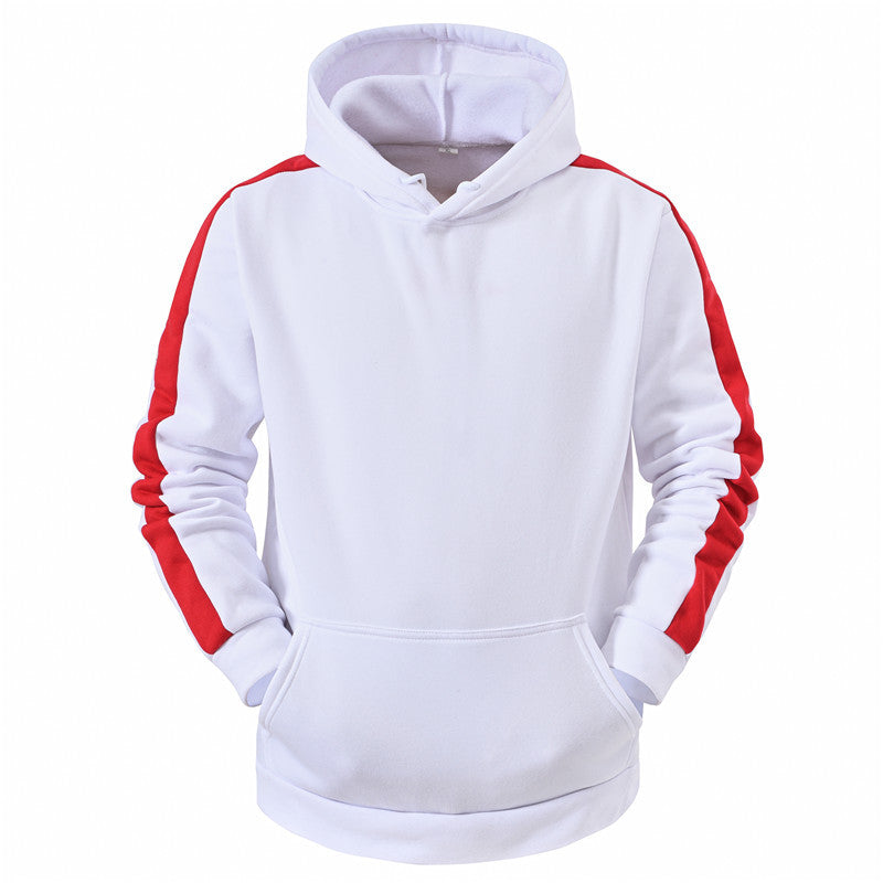 Men Casual Sweater Hooded Stitching Top