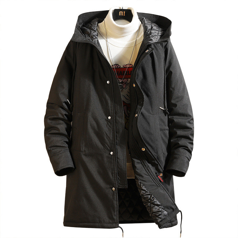 Men's New Casual Mid-length Cotton Coat