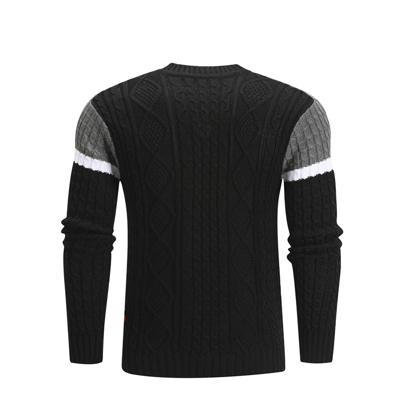 Men Casual Knitted Soft Cotton Sweaters Pullover Men Winter New Fashion Striped O-Neck Sweater