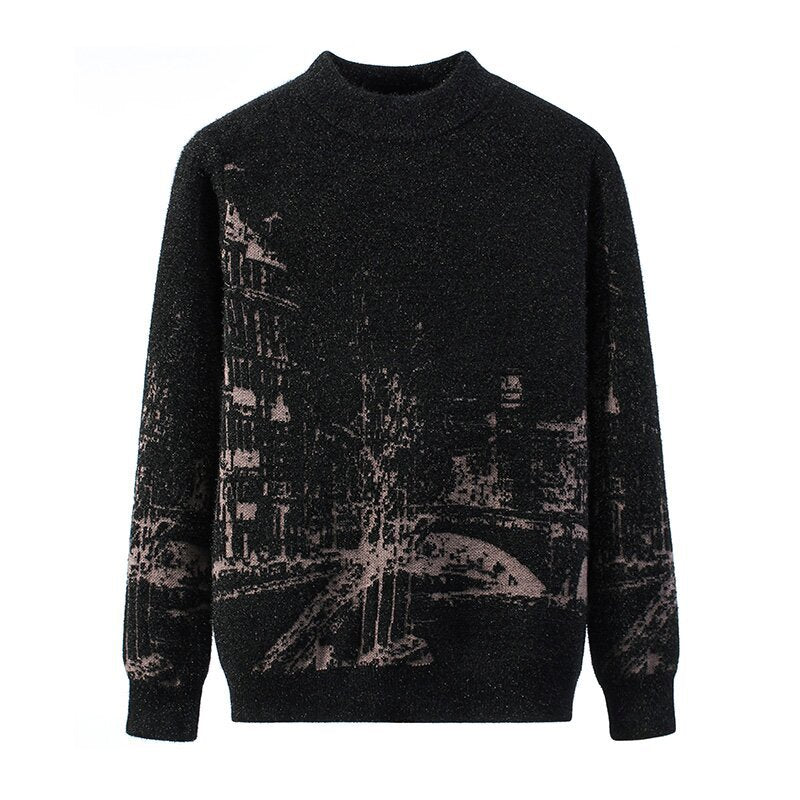 Autumn And Winter Round Neck Long Sleeved Pullover Thick Sweater