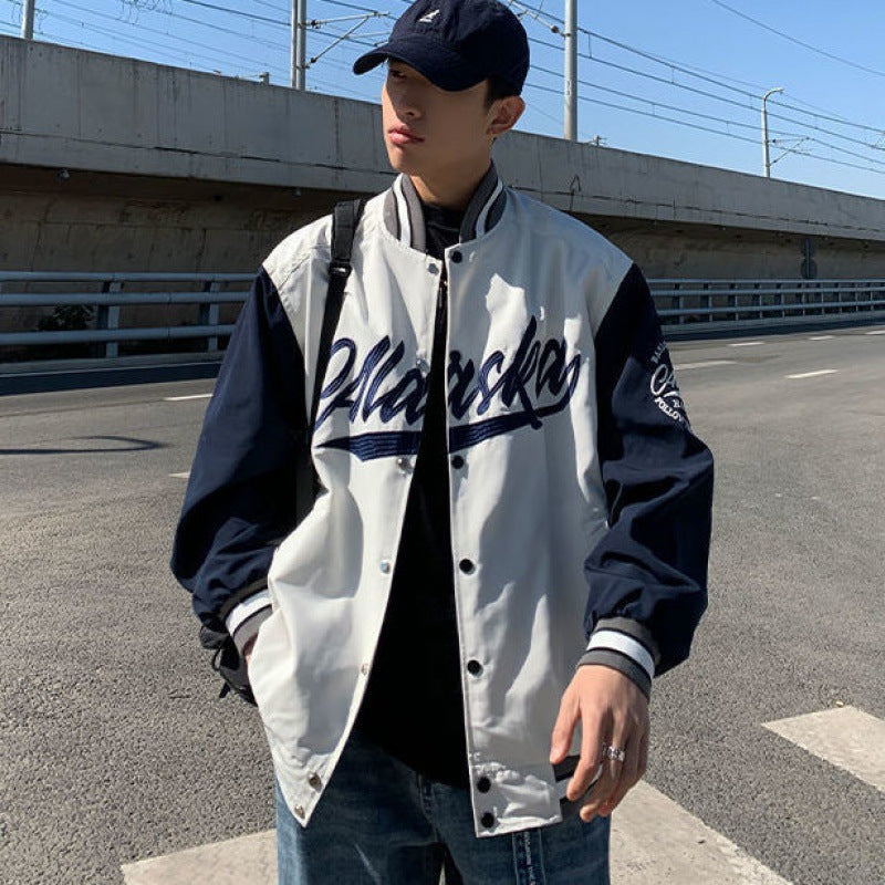 Japanese Baseball Uniform Jacket Men Loose