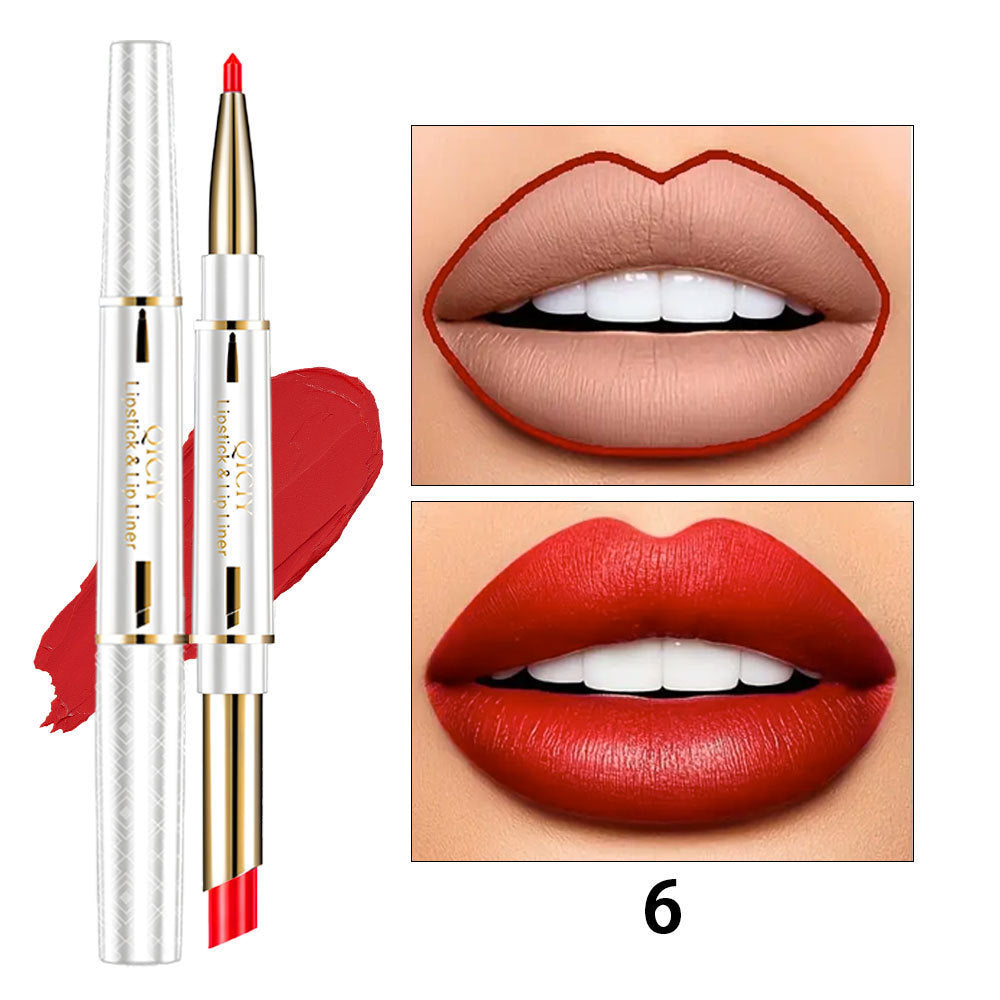 Makeup QICIY Double-headed Lipstick Lip Liner Easy To Color