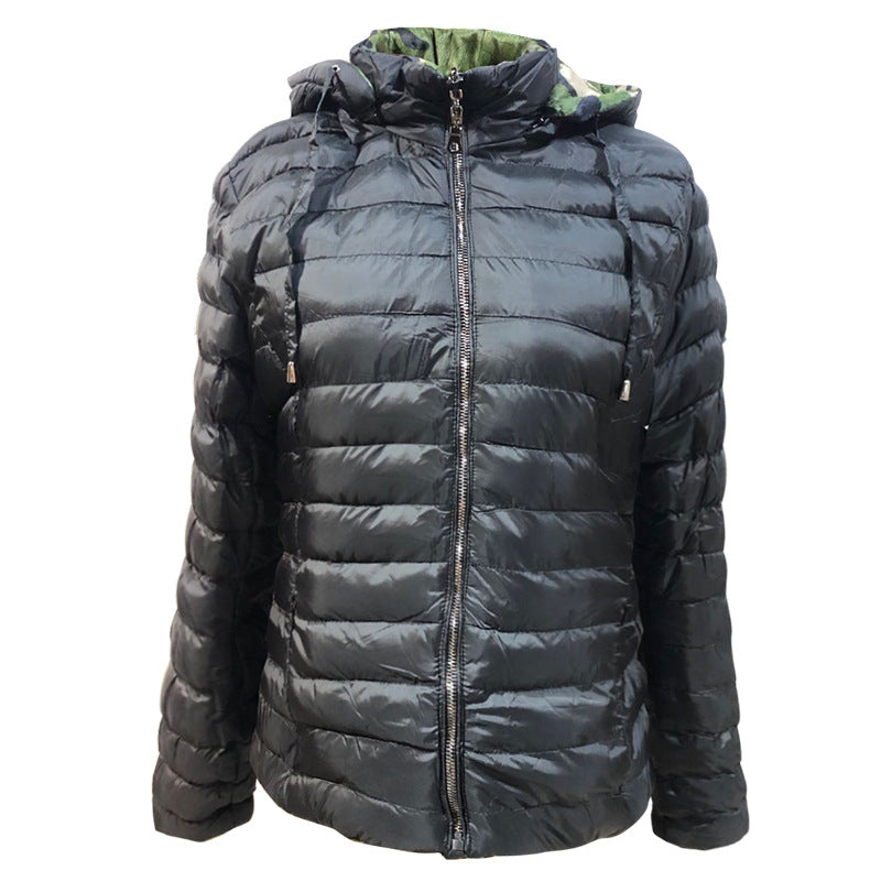 Short Cotton-padded Coat Women Wear Double Camo