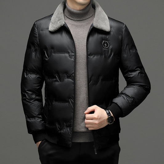 Men's Cotton-padded Jacket Winter Fur Collar Coat Men's Casual Jacket