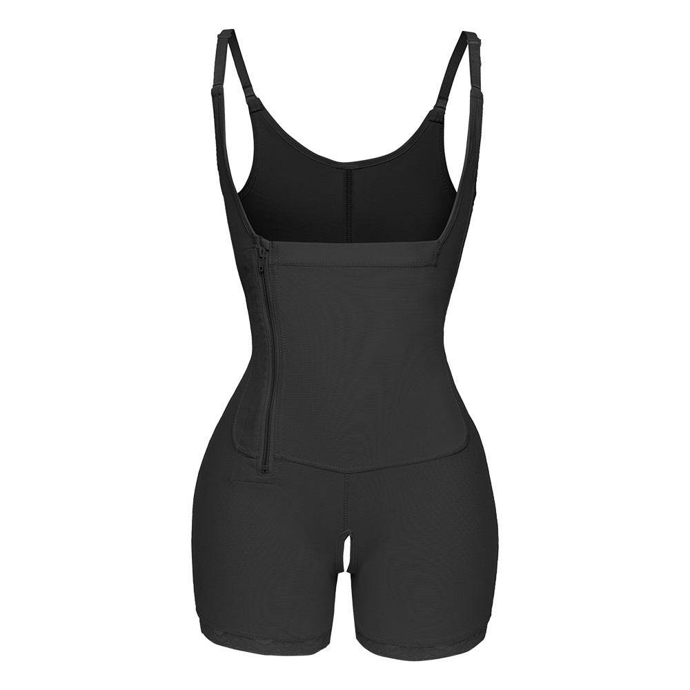 Sling Fat Woman Side Zipper Buckle One-piece Tummy Tuck And Hip Bodysuit