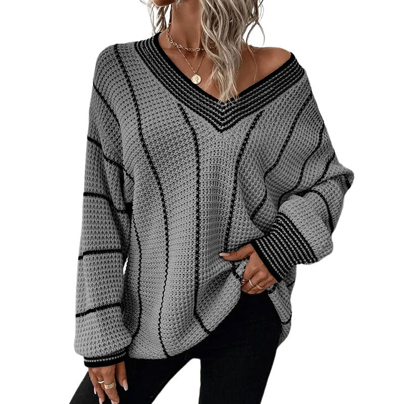 Vertical Casual Loose Sweater For Women