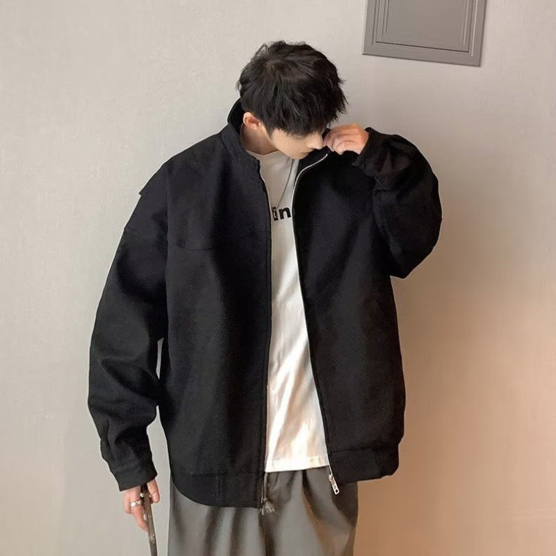 Coat Men's High Street Fashion Brand Hong Kong Style Loose Jacket