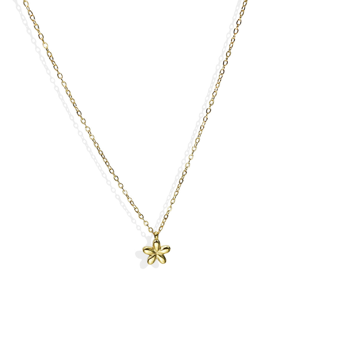 Lxalry 18K Gold Plated 5 Petal Floral Mirror Jewelry Set  Hypoallergenic Skin Safe Necklace   Stud Earrings For Daily Date Night  Never Fade Adjustable Luxury Gift