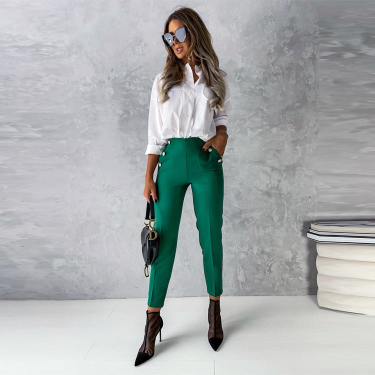 Women Tailored Trousers Casual Fashion Foot Pants