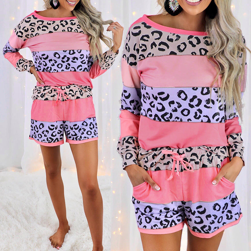 Women Home Wear Pajamas Printed Fashion Casual Suit