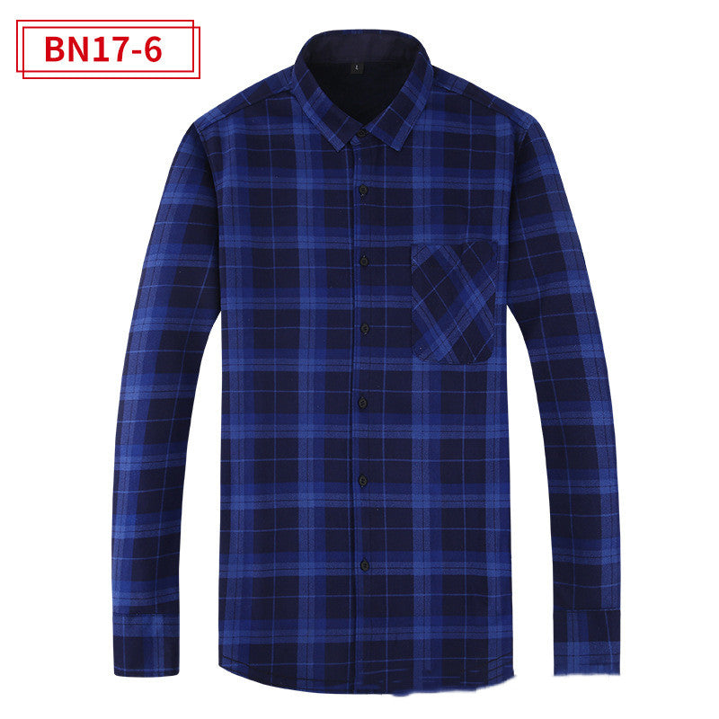 Men's Fashion Leisure Warm Plaid Shirt Coat