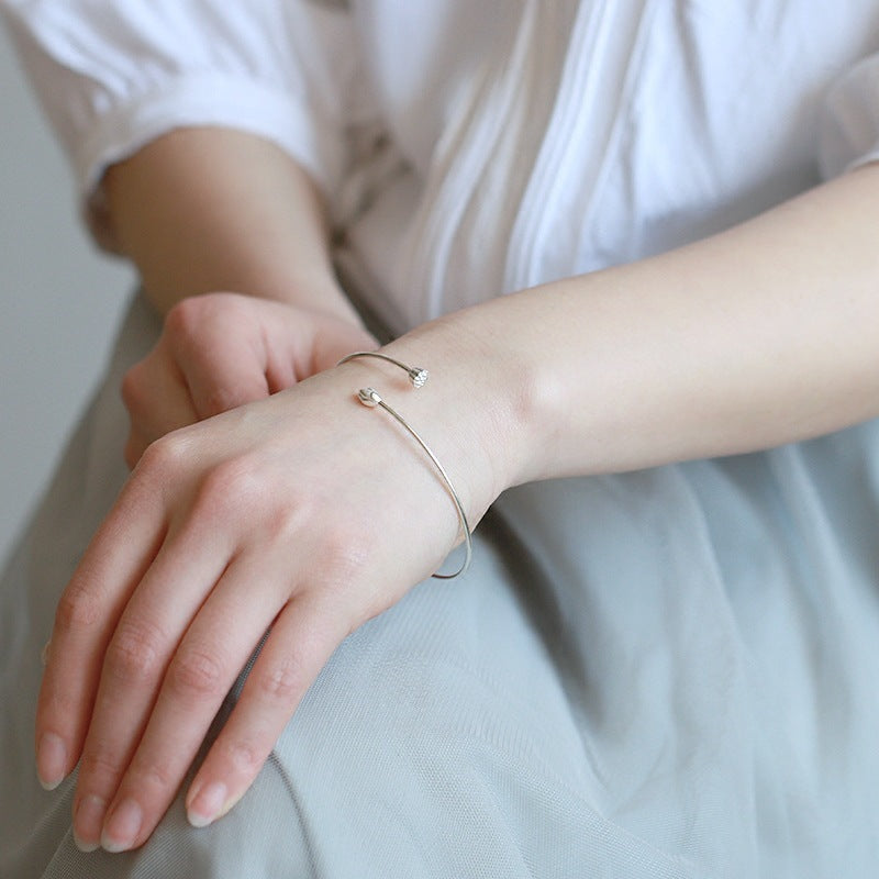 Argent Pur Lotus Lotus Seedpod Open-ended Bracelet