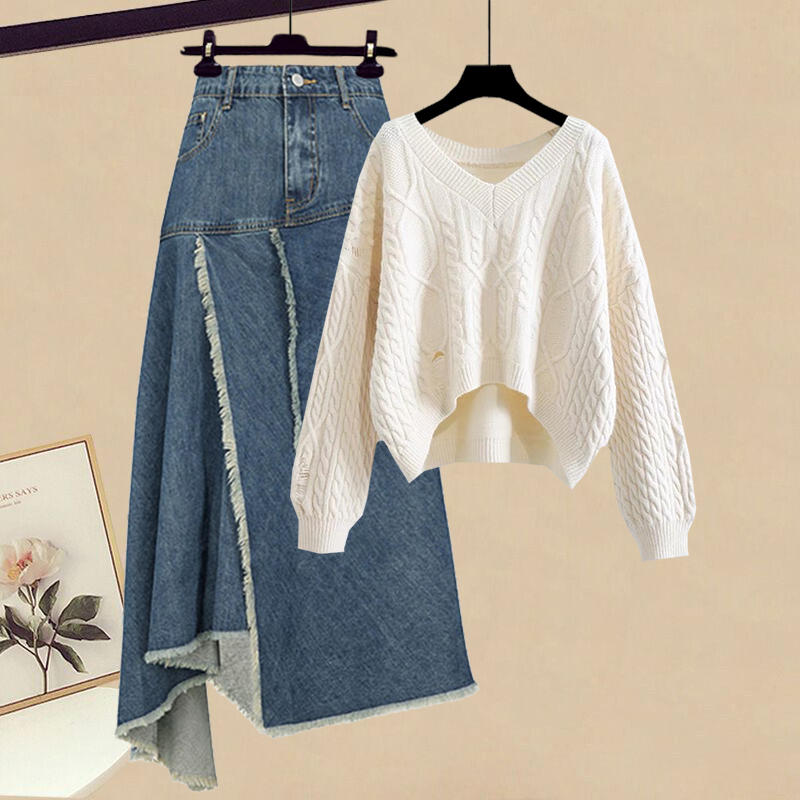 Spring Retro High Waist Women Irregular Denim Skirts