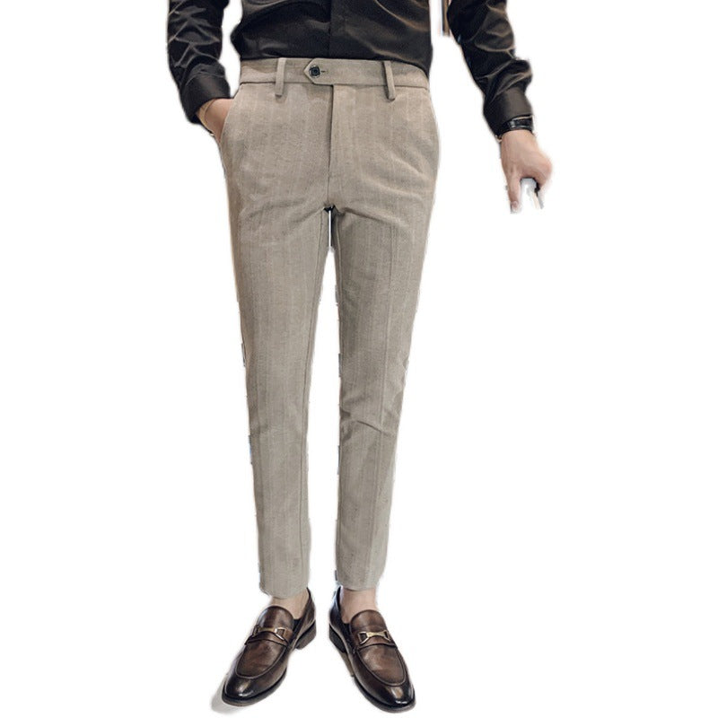 Woolen Pencil Pants Thickened Warm Slim Men