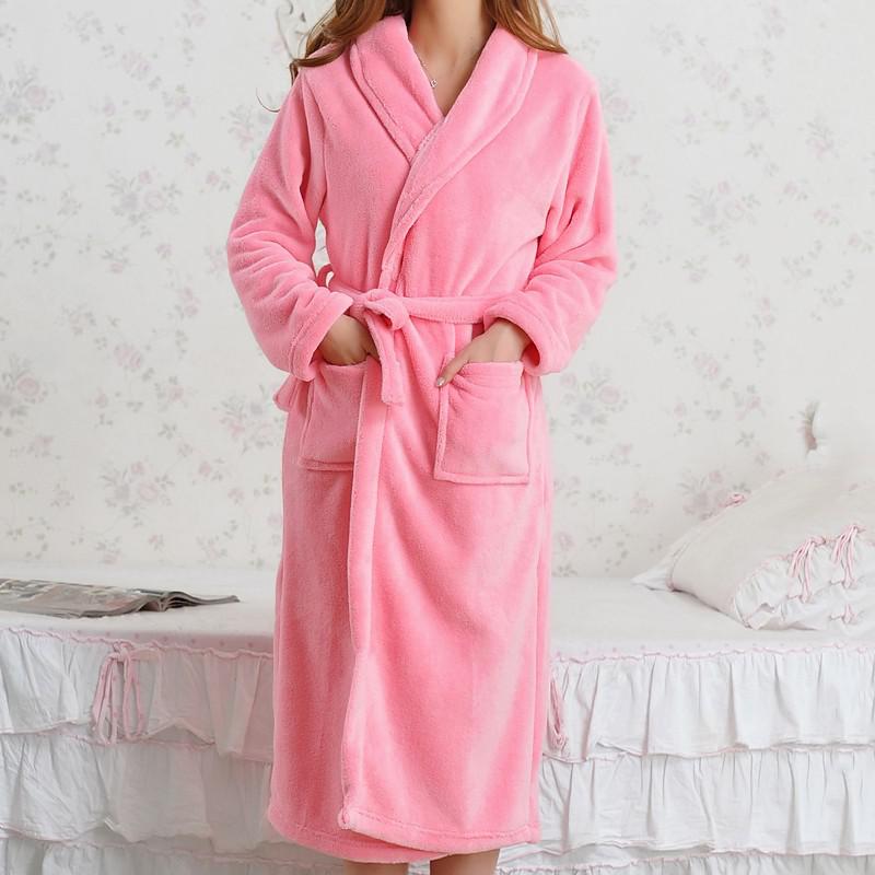 Coral Fleece Pajamas Pajamas Women Thickened Flannel Long-sleeved Men's Bathrobes Home Clothes