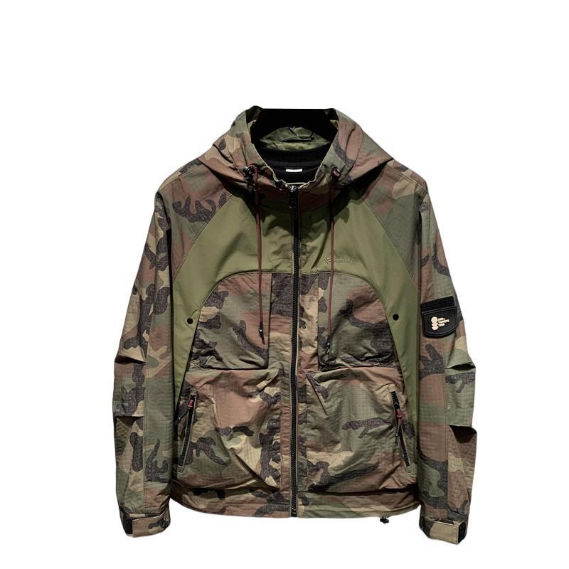 Men's Hooded Camouflage Coat Youth All-matching Workwear Jacket