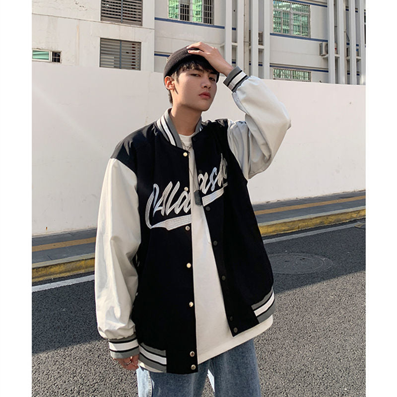 Japanese Baseball Uniform Jacket Men Loose