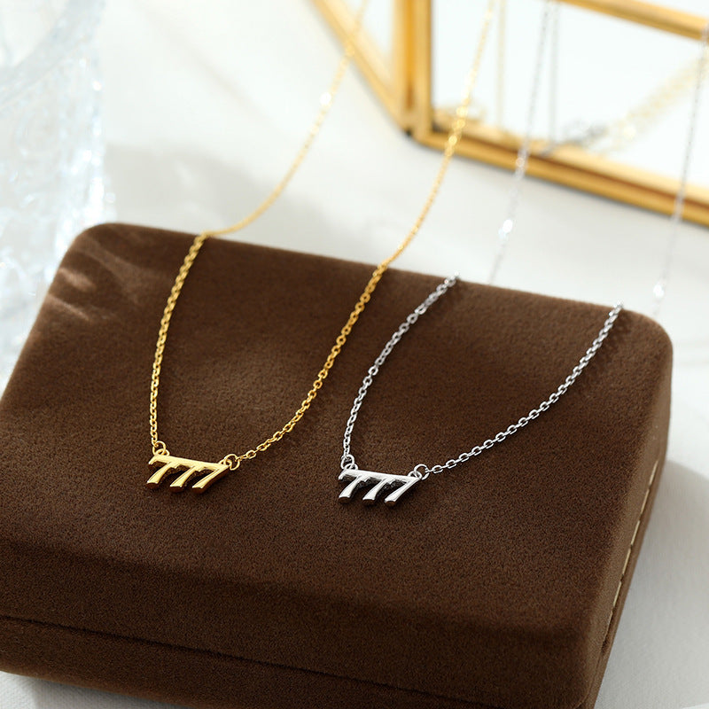 S925 Silver Lucky Digital Necklace For Women