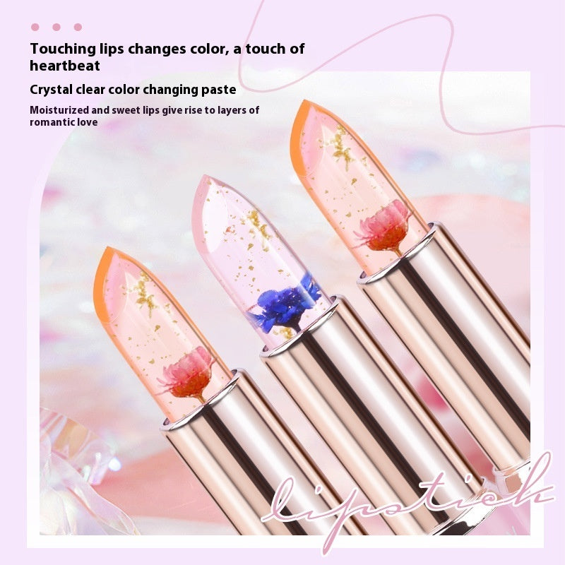 Flowers Jelly Color Changing Lipstick Not Easy To Change Color And Moisten