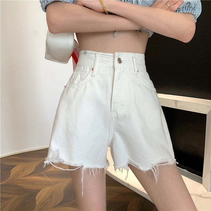 White Denim Shorts Women''s Summer