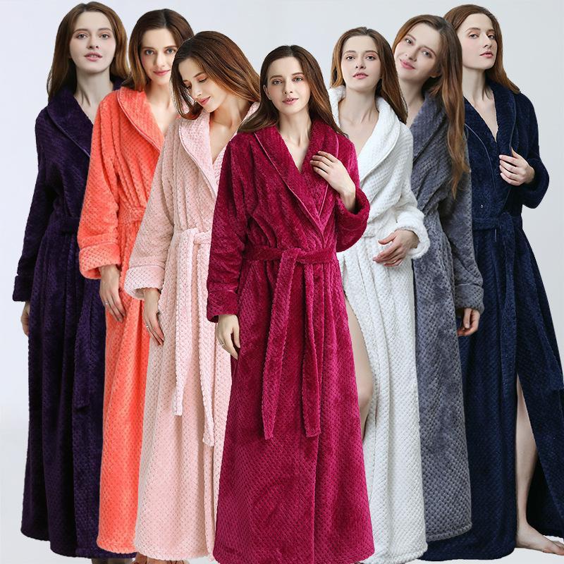 Gown Women Winter Warm Bathrobe Pajamas