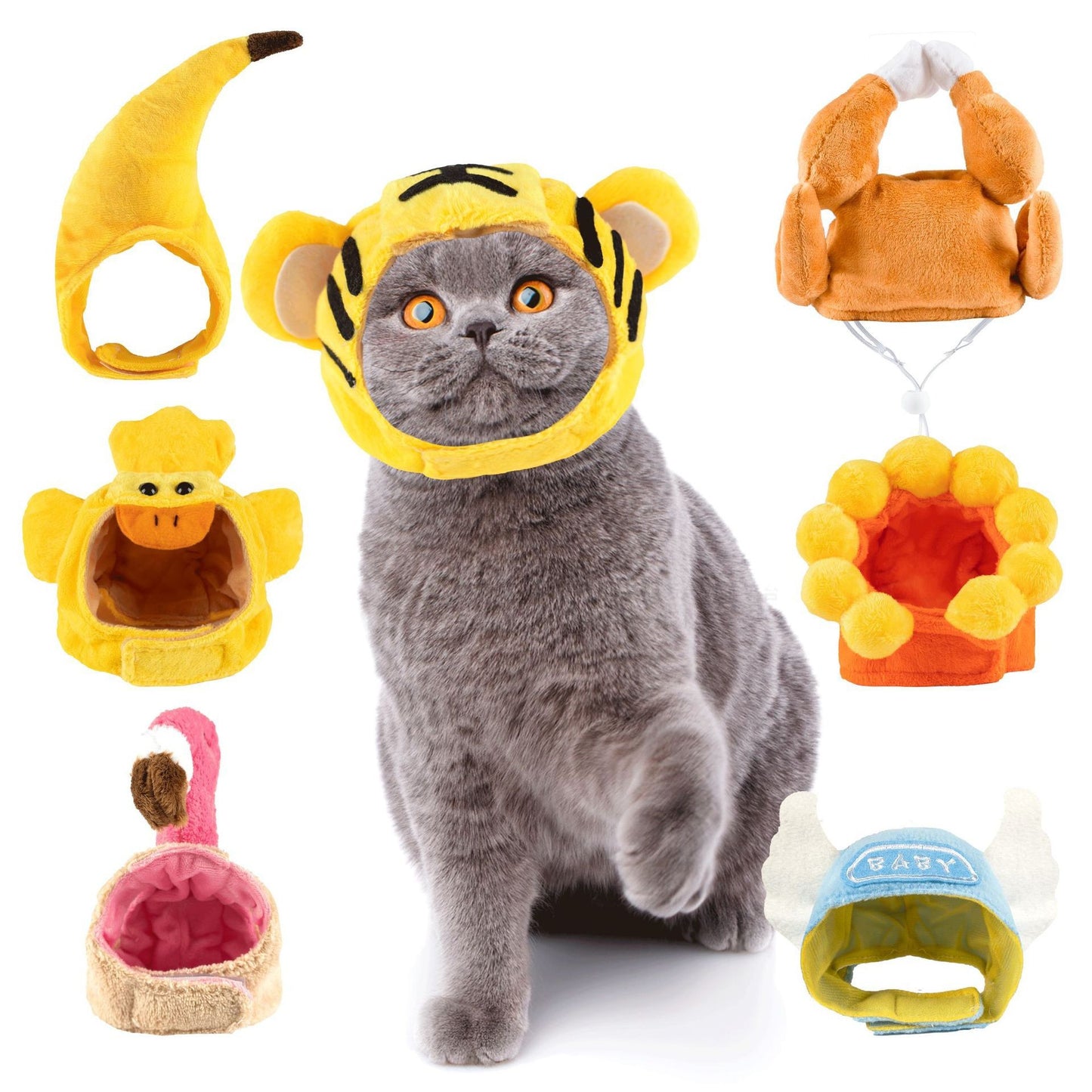 Cartoon-Shaped Dog Headgear Cat Hat Cross-Dressing Party Selling Cute Pet Clothing