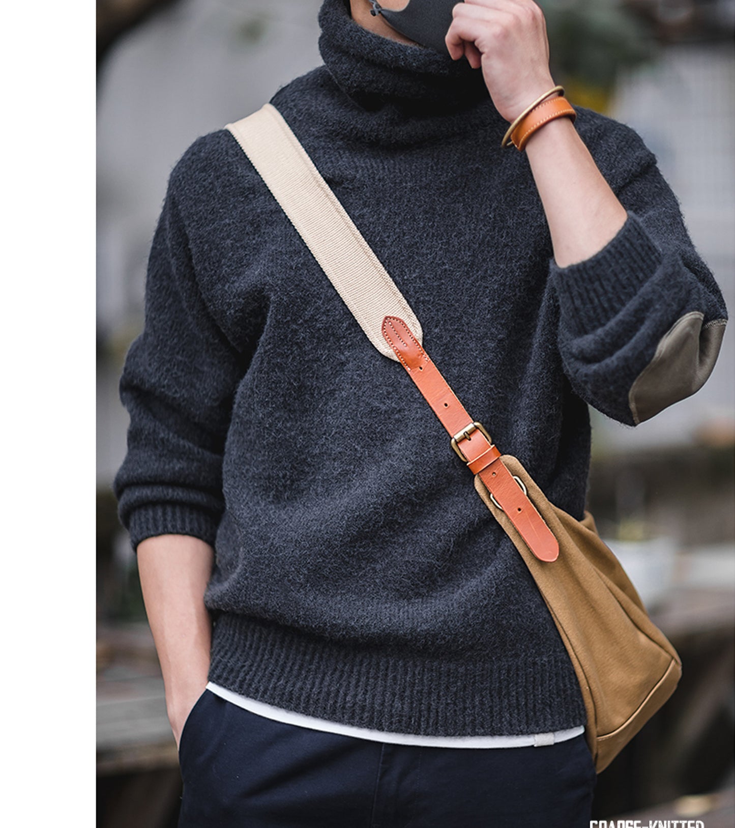 New Thick Warm And Soft Imitation Mohair Turtleneck Sweater Men