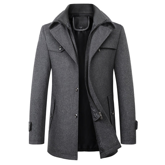 Men's Business Casual Fashion Warm Woolen Coat